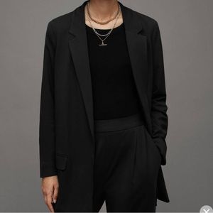 ALLSAINTS BLACK ALEIDA JERSEY BLAZER SIZE 4
